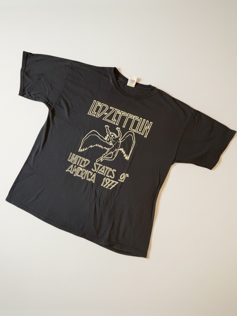 Led Zeppelin 2003 Black Graphic Tee - United States of America 1977